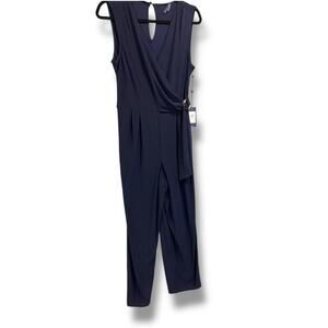 Size 4 Tommy Hilfiger New Navy Blue Sleeveless Womens Jumpsuit Pockets
